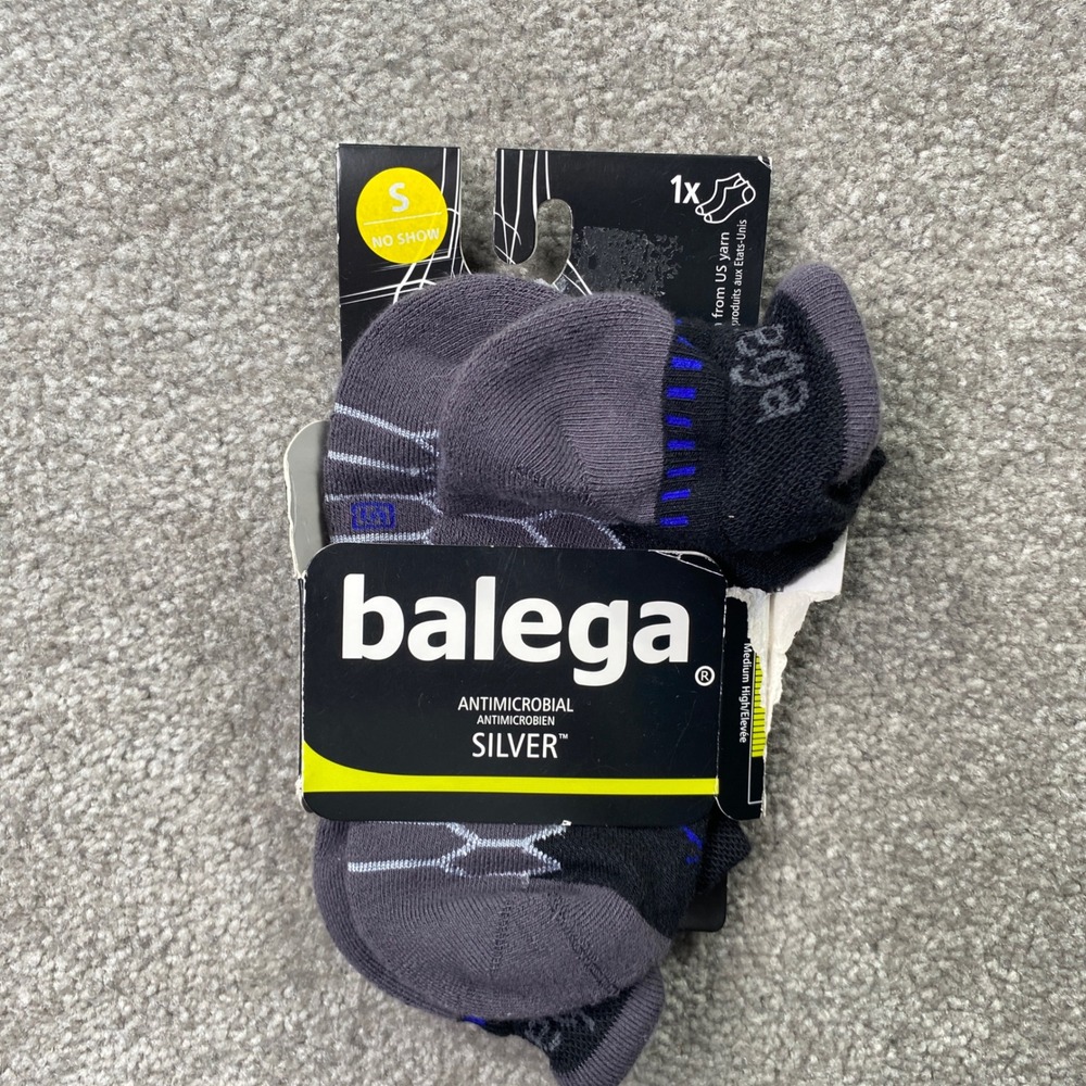 Balega Silver Performance Runner Socks Small Charcoal No Show Antimicrobial